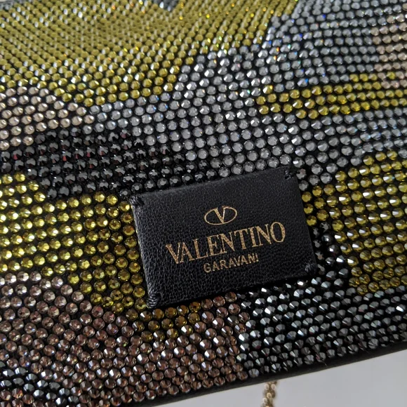 Valentino Garavani Nappa Crystal Camouflage Va Va Voom Shoulder Bag - Picture 7 of 14